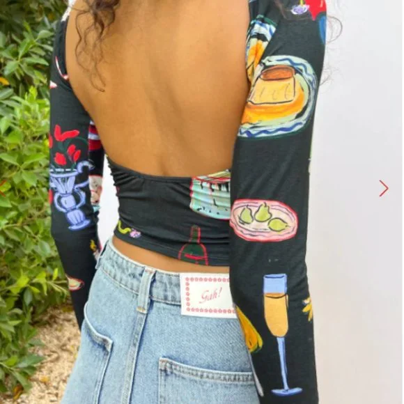 Rowan Top LISA SAYS GAH - Set the Table Caviar - SMALL ONLY - Picture 4 of 8